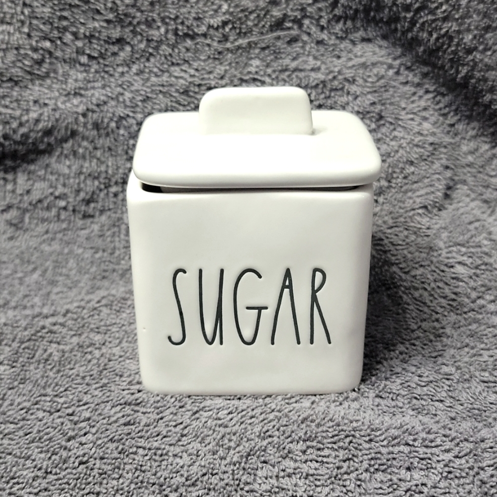 Rae Dunn Sugar Canister / Cellar small New!!! Square, White Ceramic